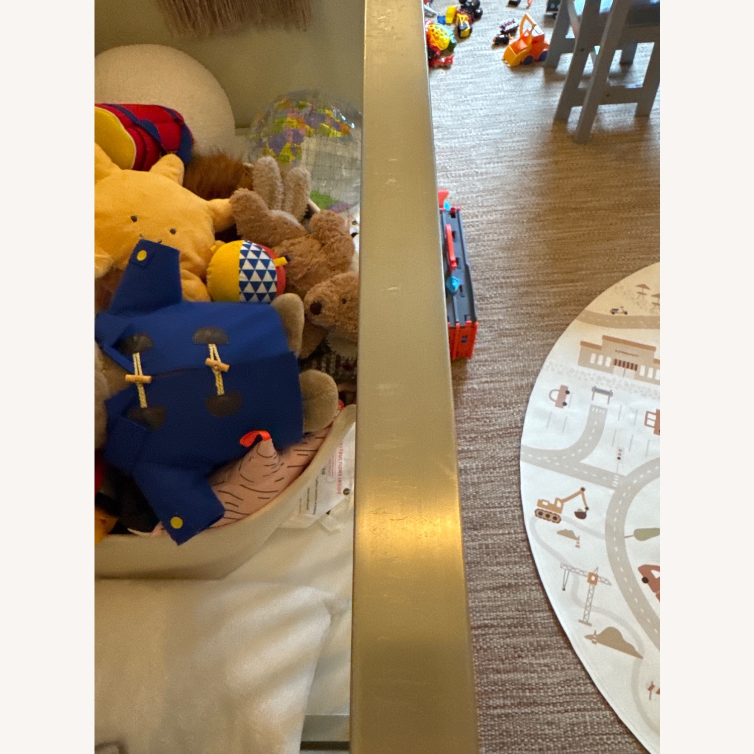 RH Clio Shagreen Storage Panel Crib - Brass - image-4