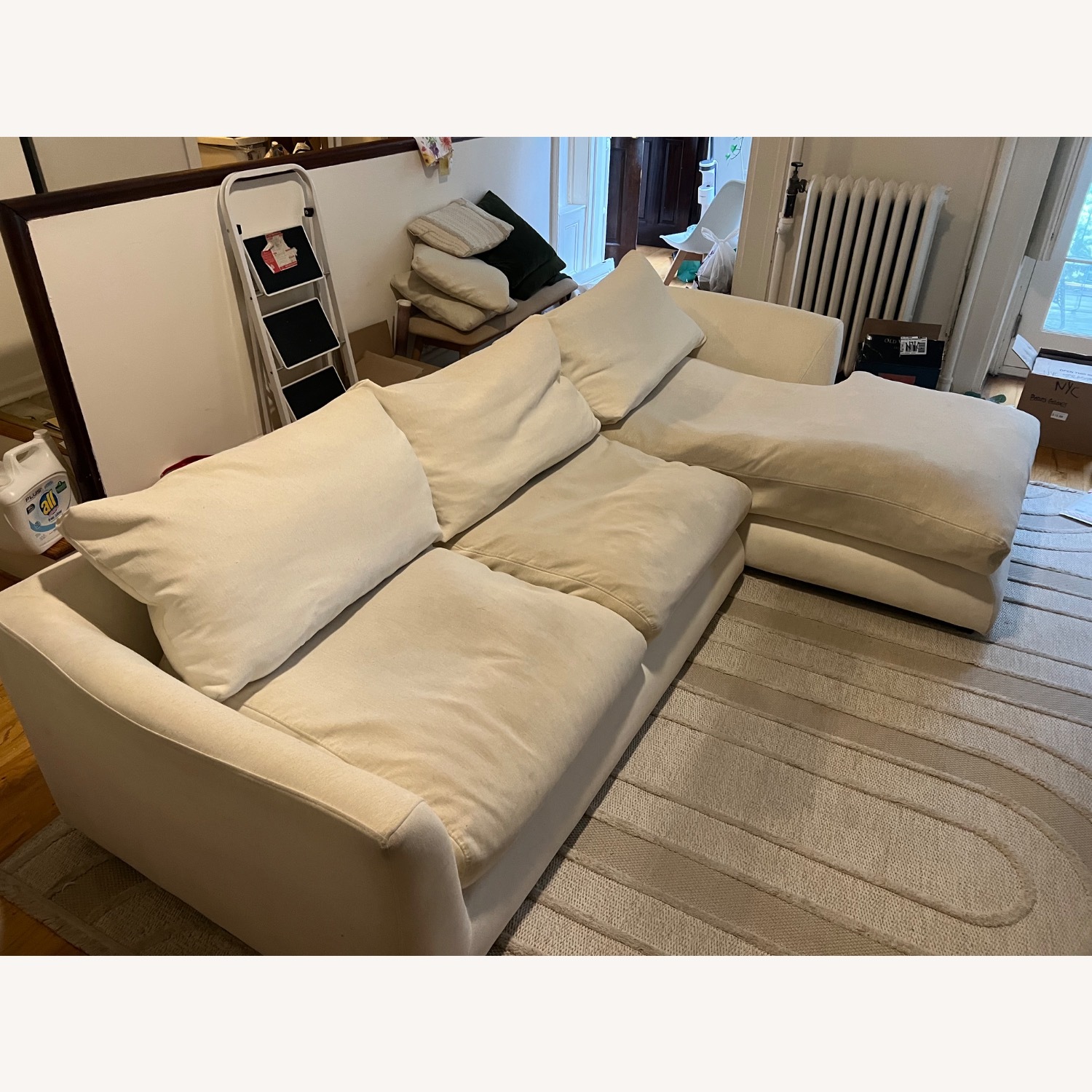 CitiHome Cream Feather Sectional Sofa - image-3