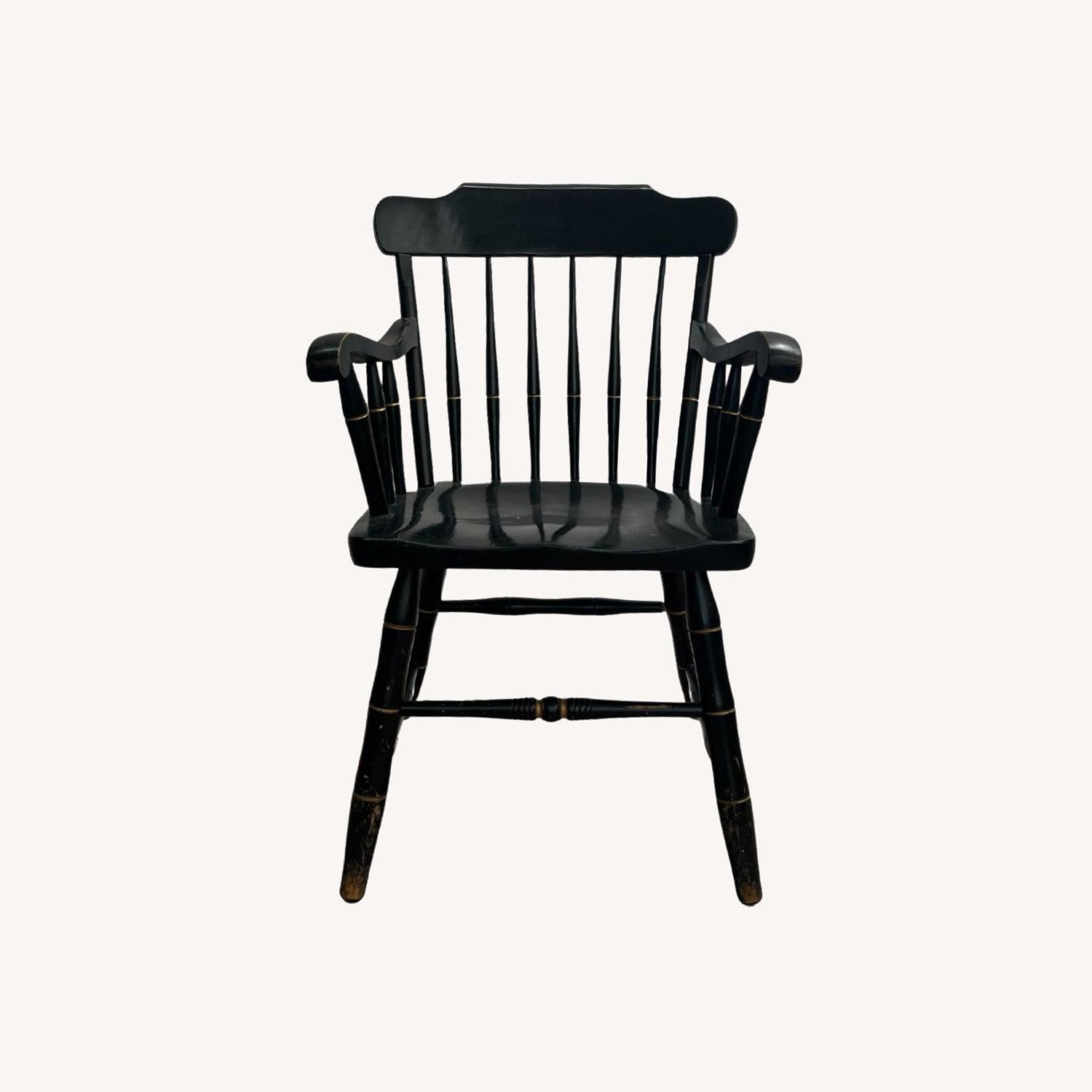Vintage/Antique Finds Black Wood Armchair - image-0