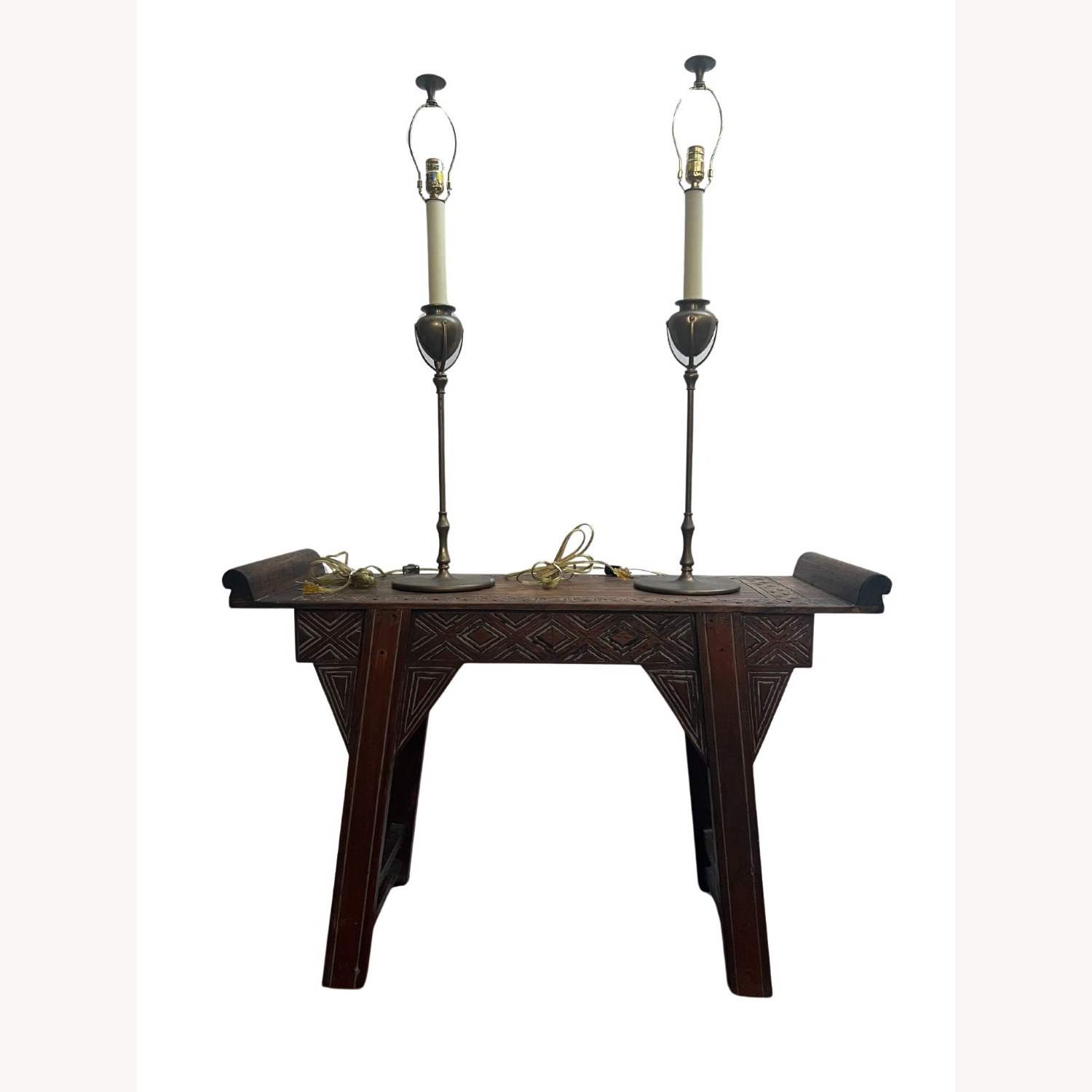 Vintage/Antique Finds Gold Brass Table Lamps - image-1