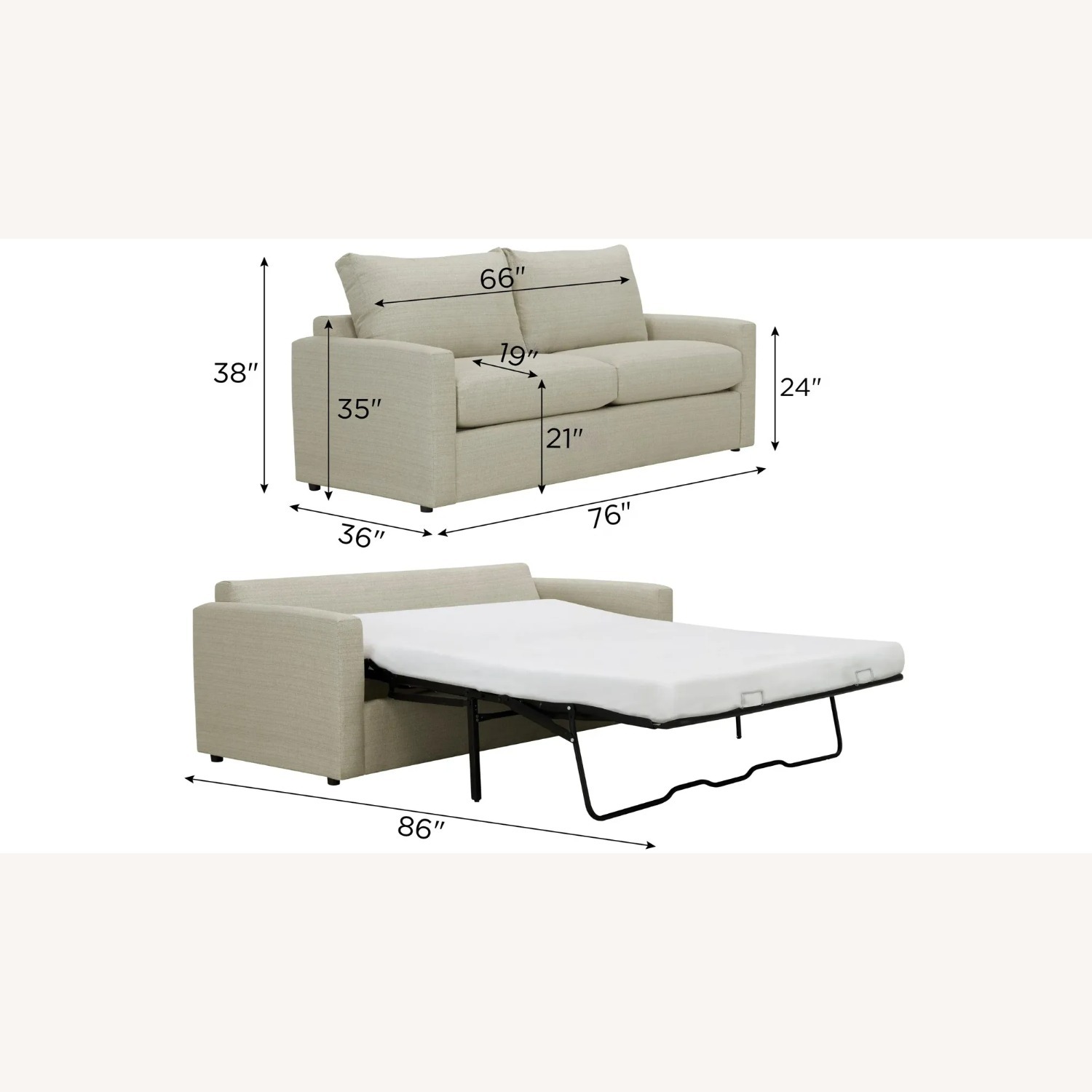 Raymour and Flanigan Penny Queen Sleeper Sofa - image-5
