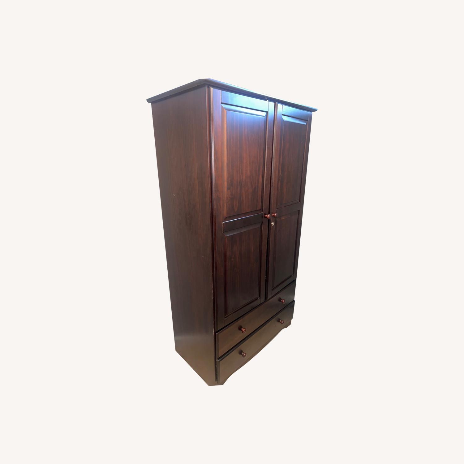 Vintage/Antique Finds Dark Brown Wood Armoire - image-0