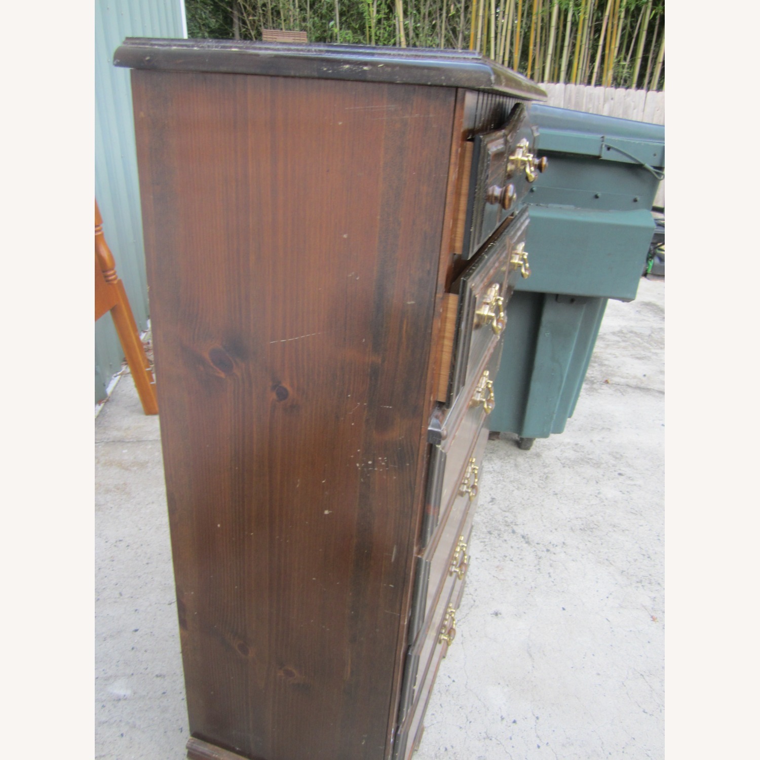 Vintage Tall Gentelmens Dresser, 6 Drawers - image-9