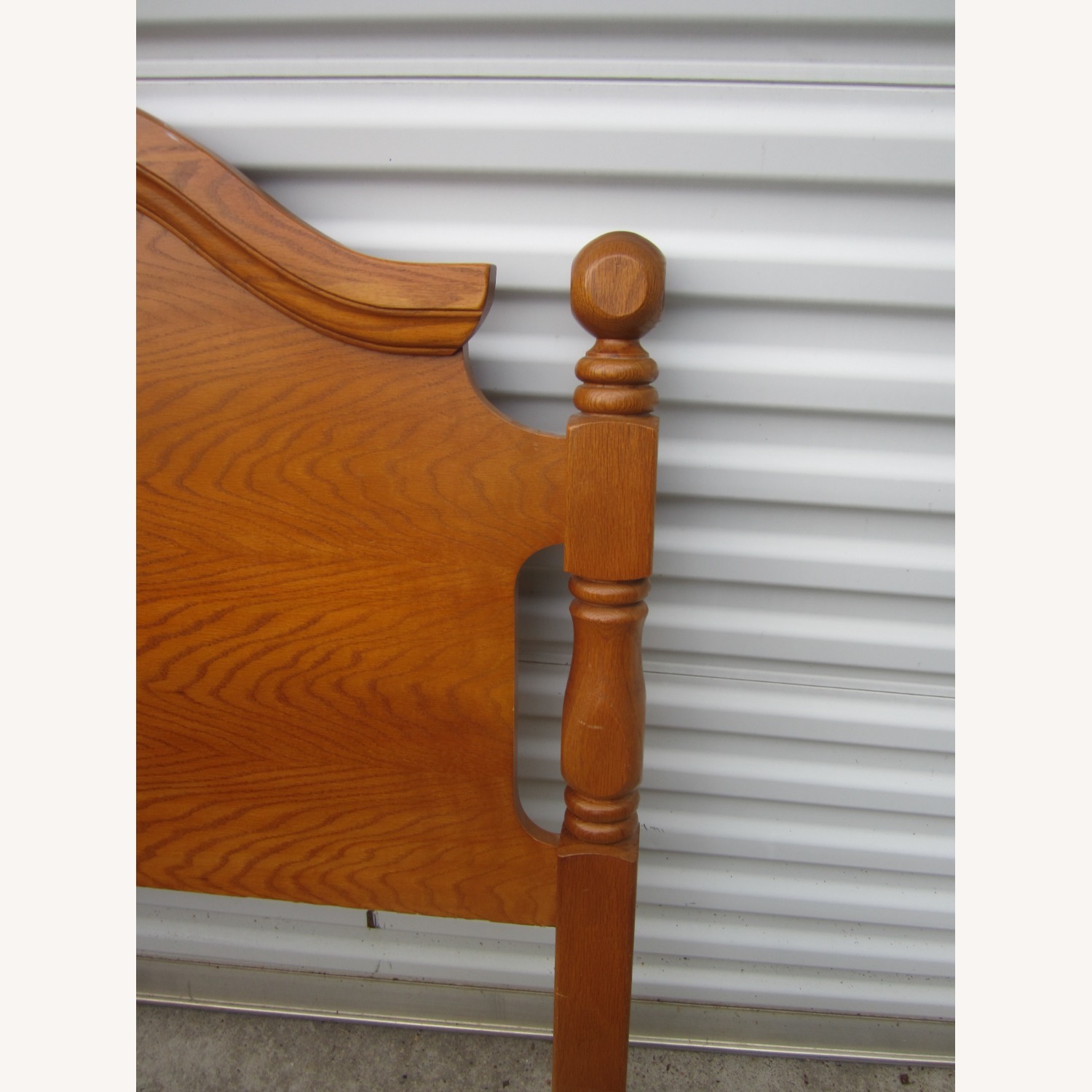 Vintage 90's Wood Twin Headboard Arch Top - image-2