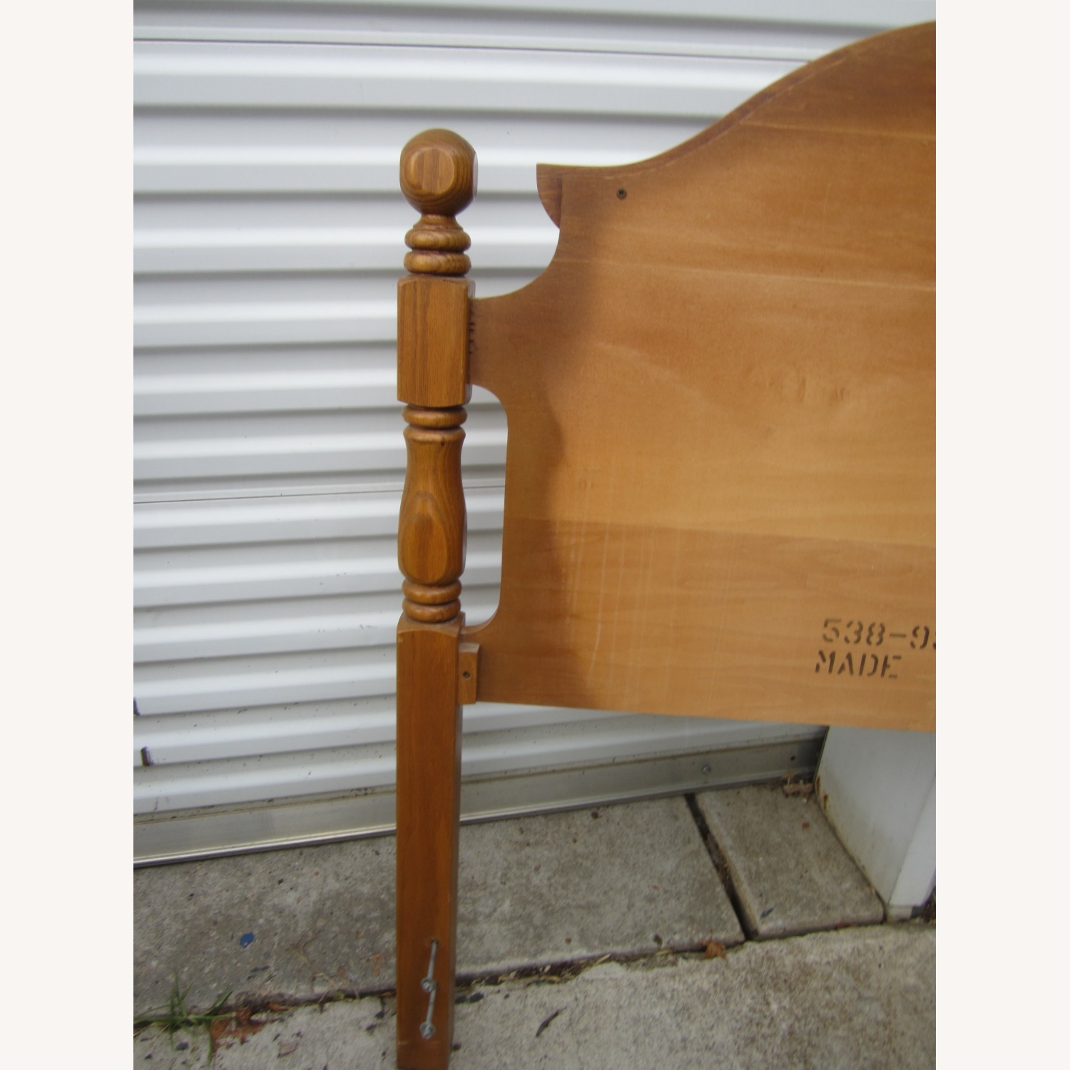 Vintage 90's Wood Twin Headboard Arch Top - image-7