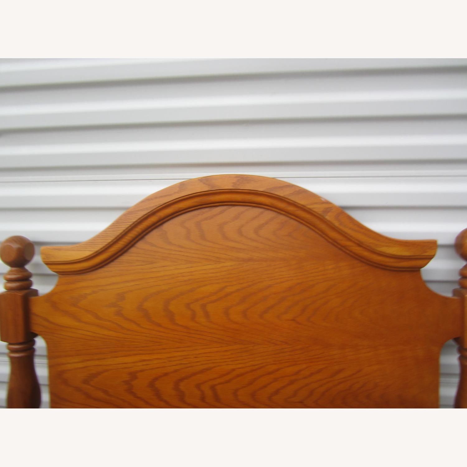 Vintage 90's Wood Twin Headboard Arch Top - image-4