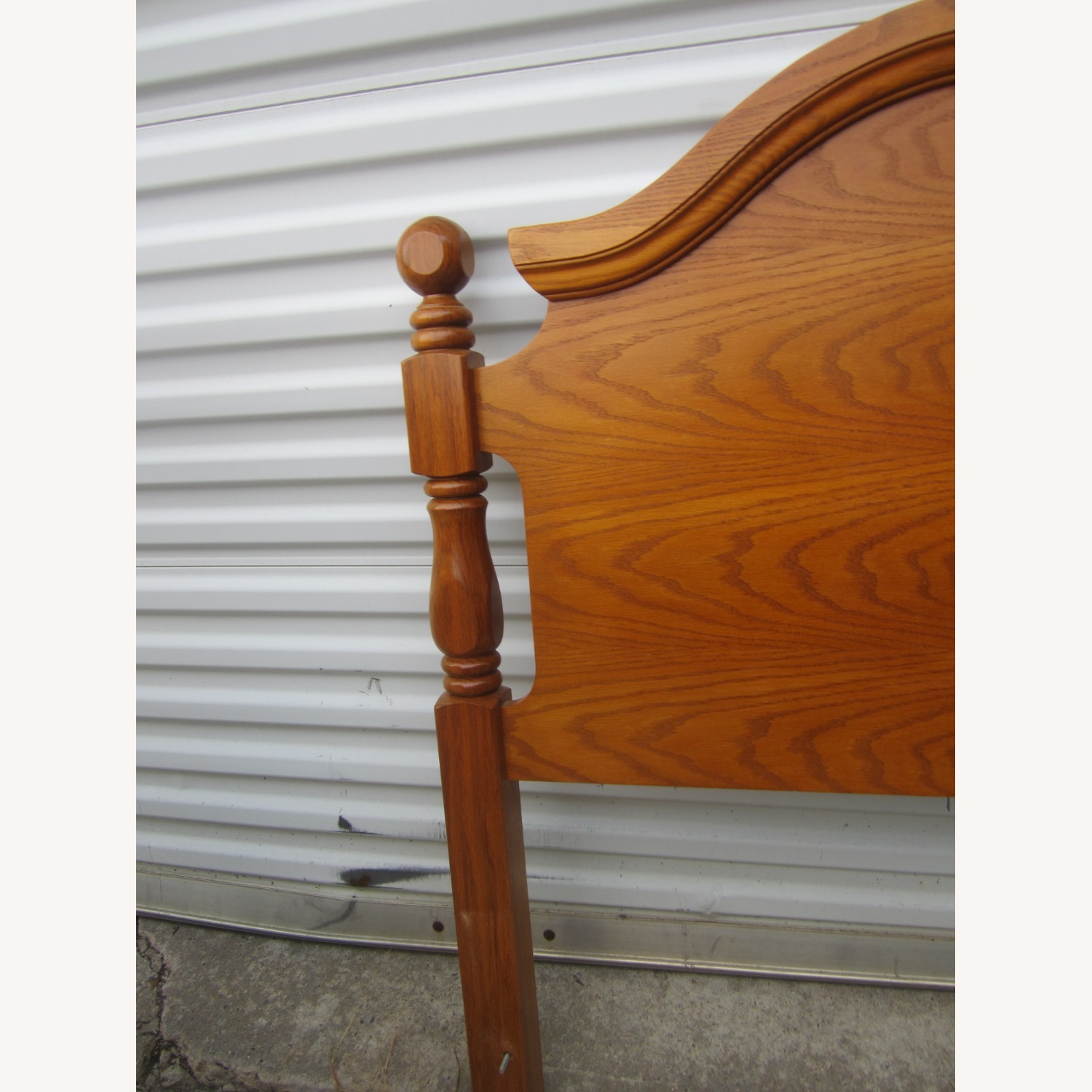 Vintage 90's Wood Twin Headboard Arch Top - image-3