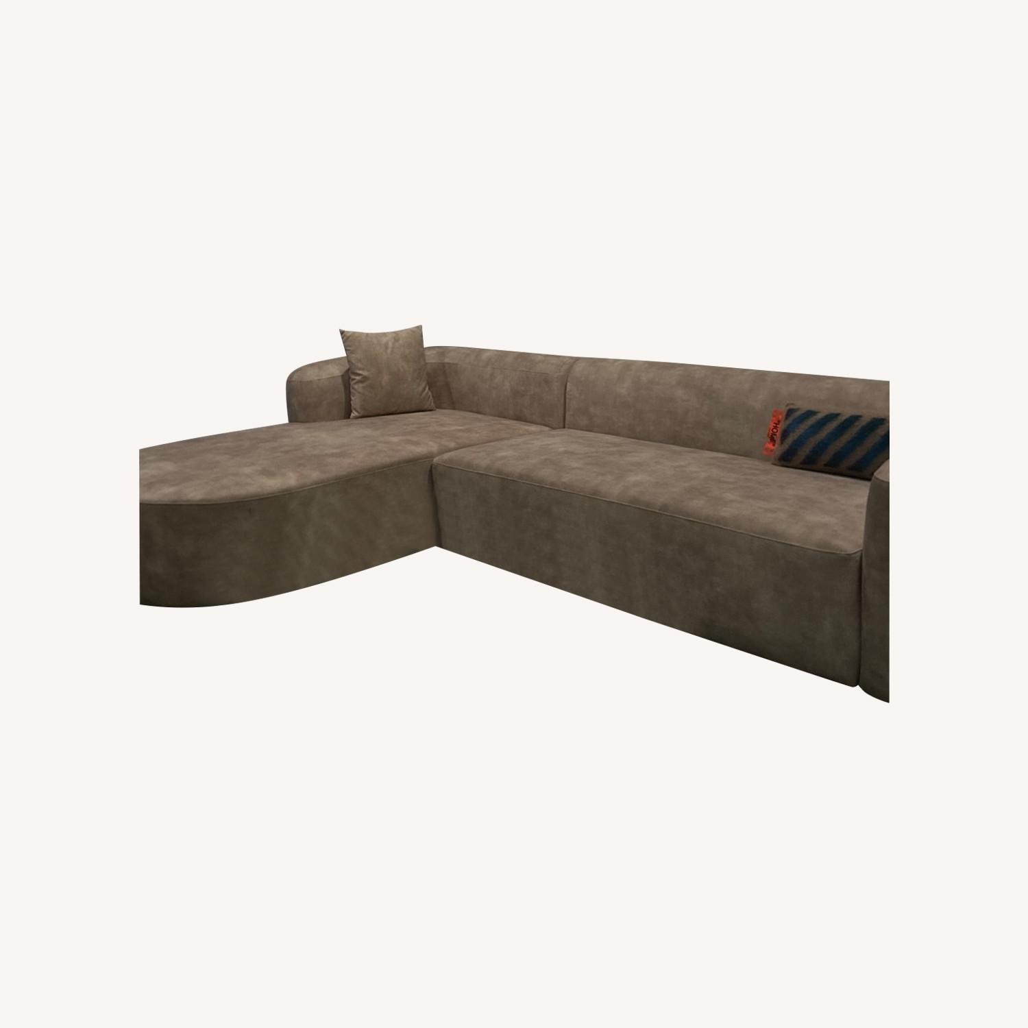 Acanva Luxury Velvet L-Shaped Sectional - image-0