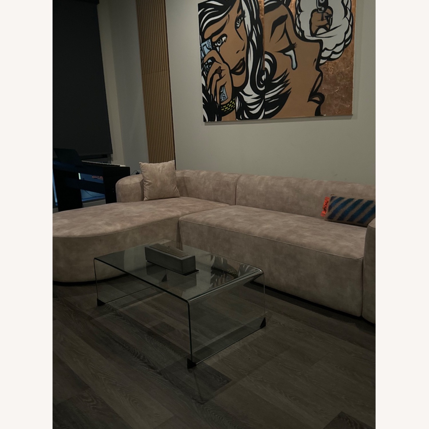Acanva Luxury Velvet L-Shaped Sectional - image-1