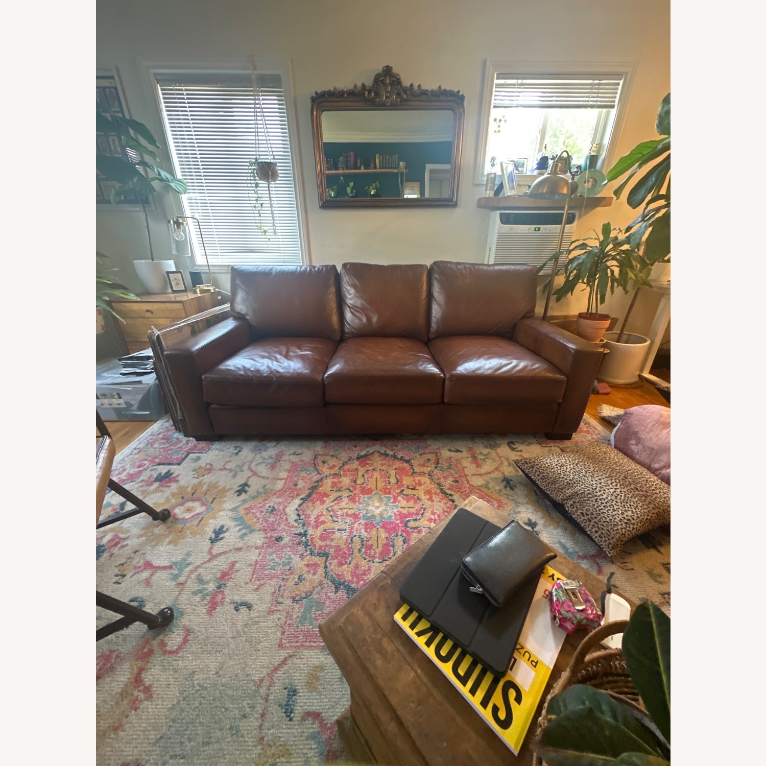 Pottery Barn Turner Square Arm Leather Sofa - image-2