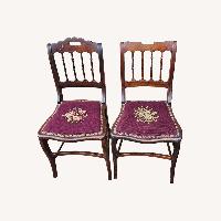Vintage Needlepoint Victorian-Era Chairs