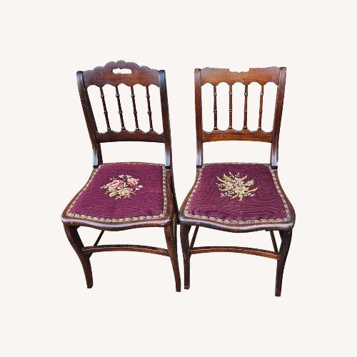 Used Vintage Needlepoint Victorian-Era Chairs for sale on AptDeco