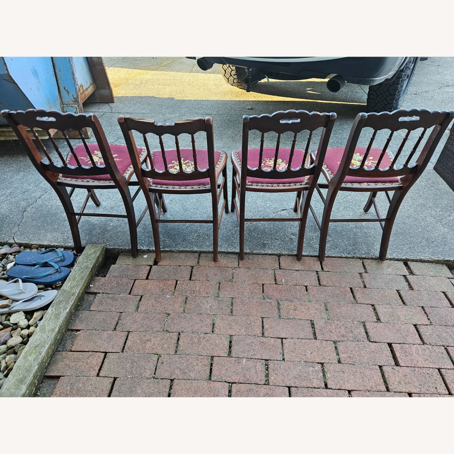 Vintage Needlepoint Victorian-Era Chairs - image-2
