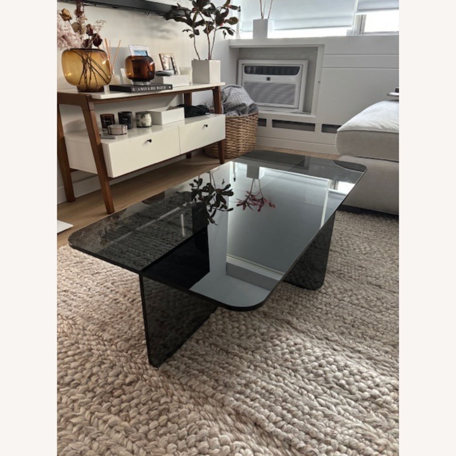 EQ3 Dark Rectangular Glass Coffee Table - image-1