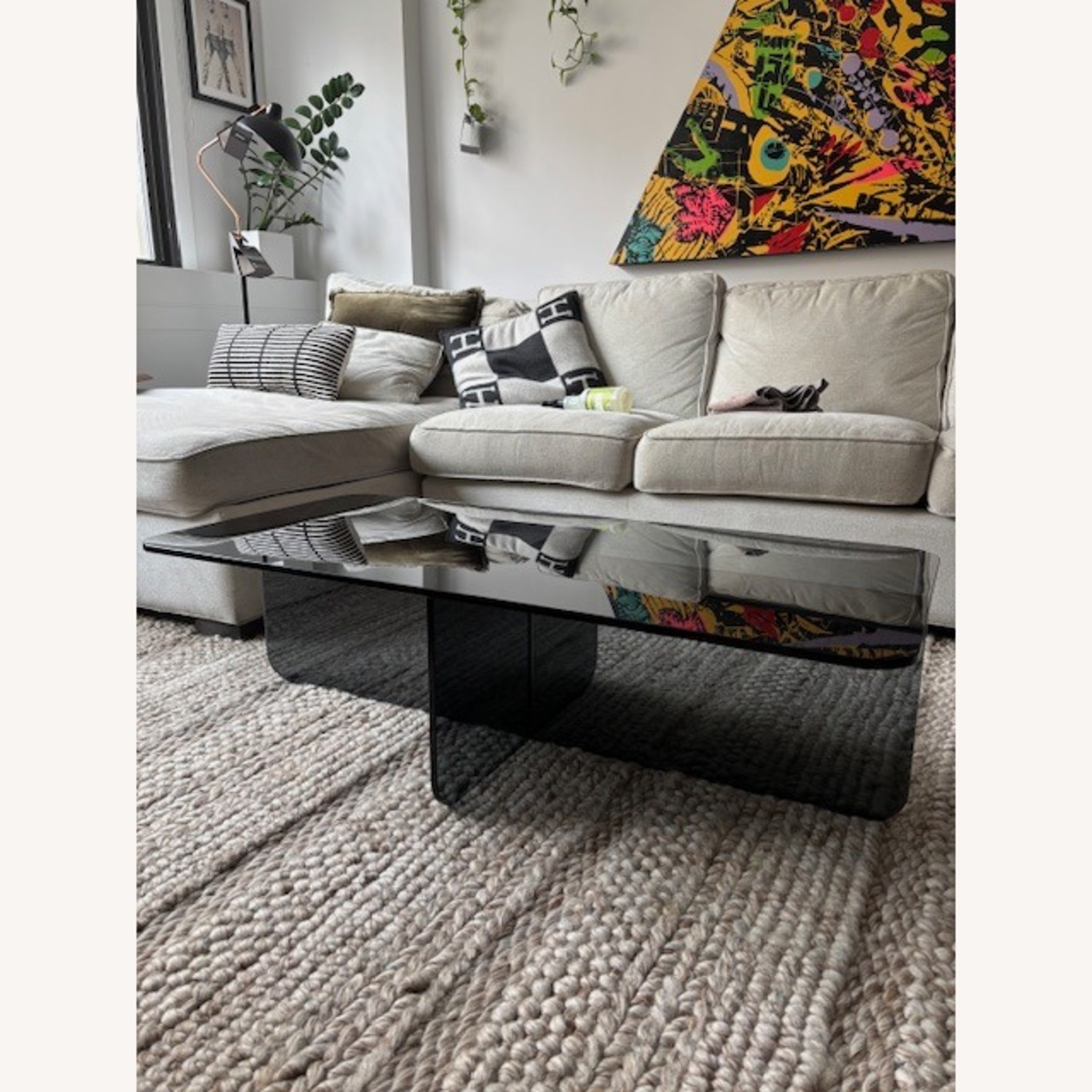 EQ3 Dark Rectangular Glass Coffee Table - image-2