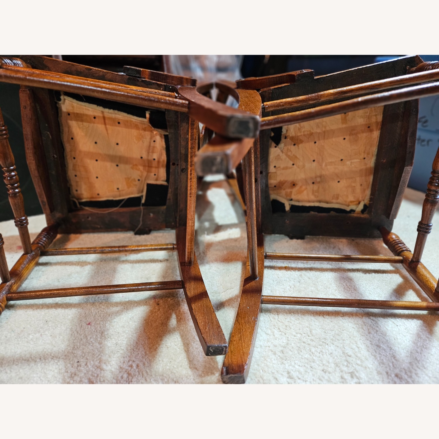 Vintage Pair Victorian Era Parlor Chairs - image-9