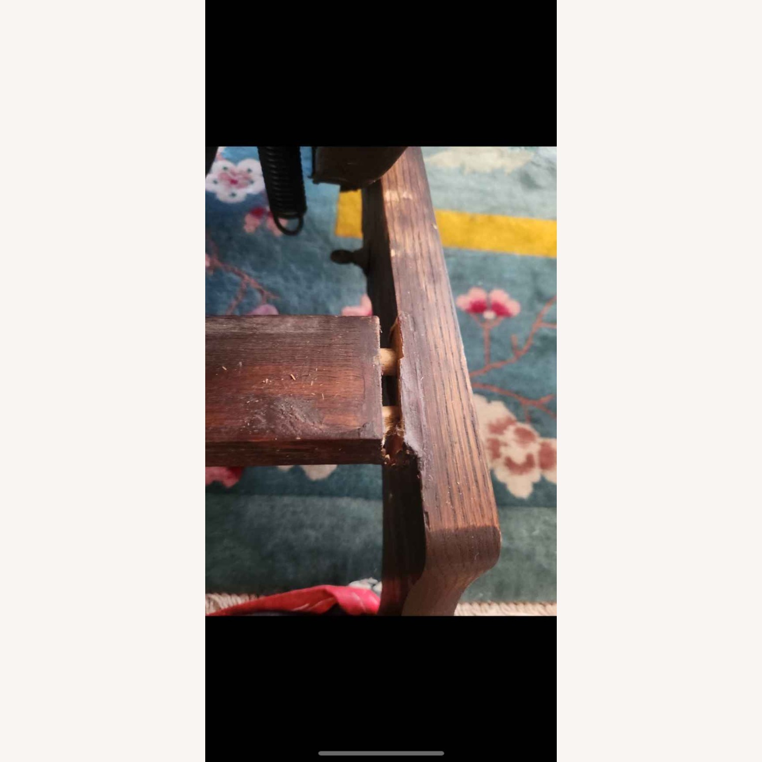 Antique Upholstered Rocking Chair with Carved Wood - image-18