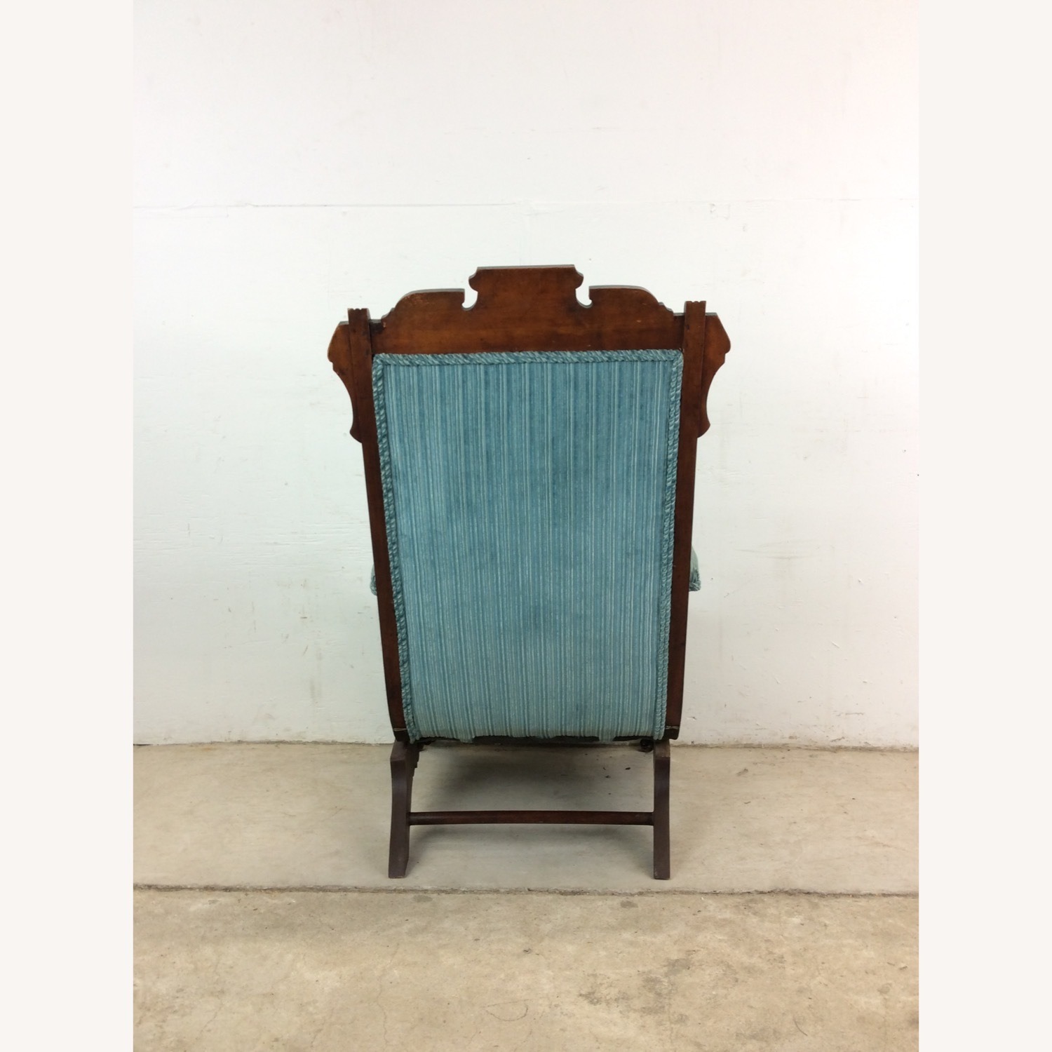 Antique Upholstered Rocking Chair with Carved Wood - image-12