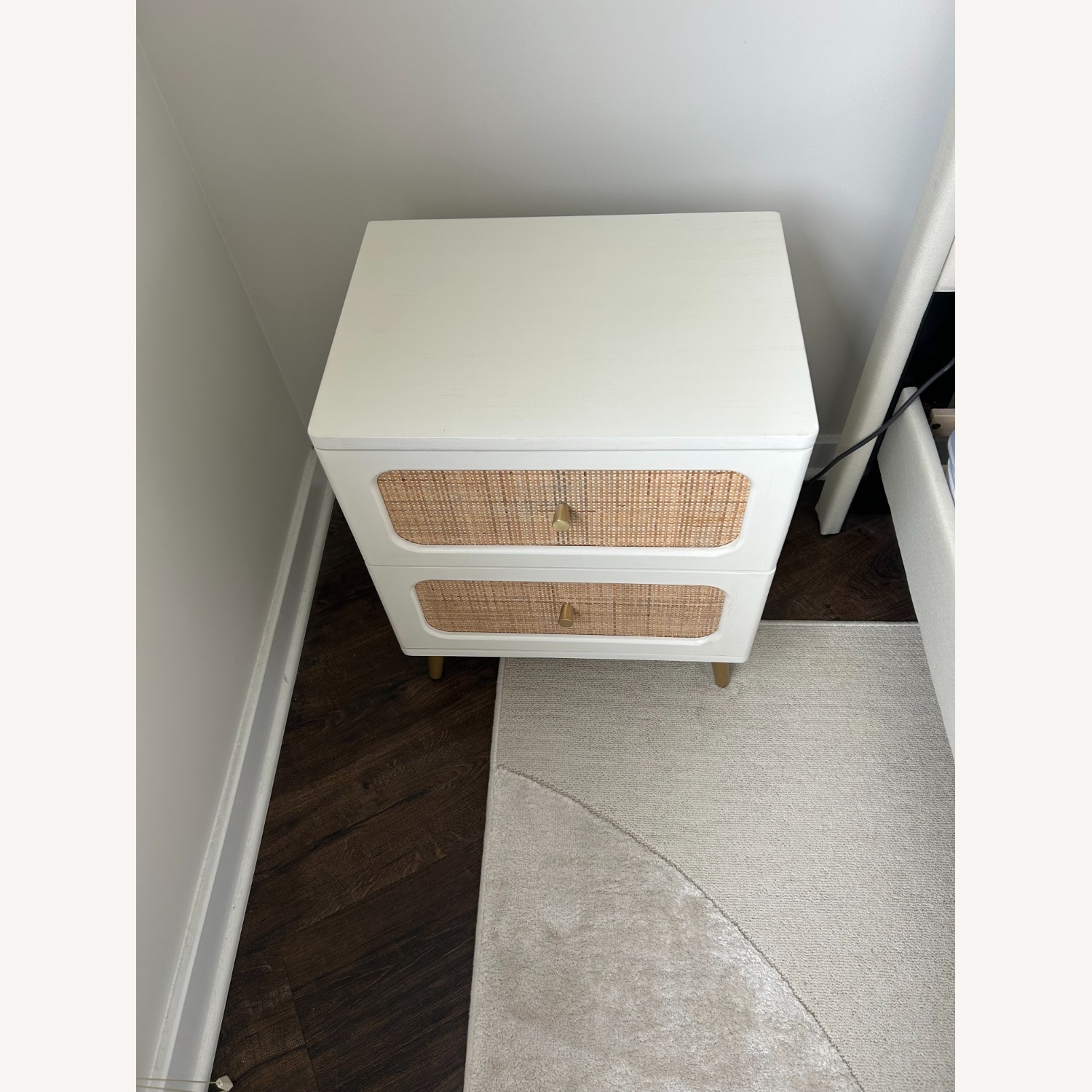 Wayfair Okkra Modern Farmhouse 2-Drawer Woven Nightstand - image-3