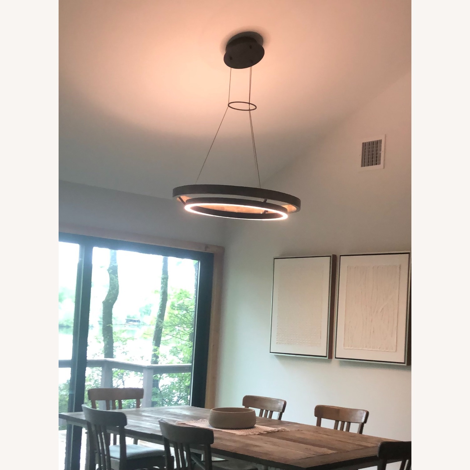 Grace LED Chandelier, Matte Black & Weathered Oak - image-7