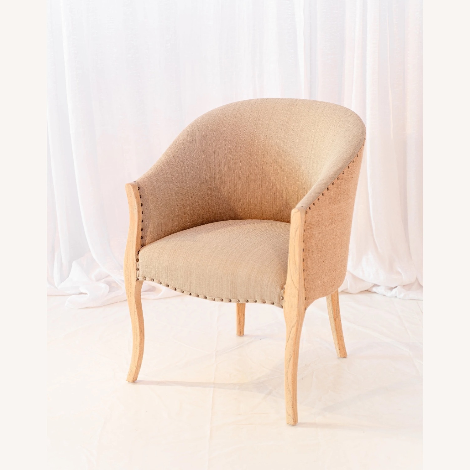 White-Washed Wood Accent Chair - image-3