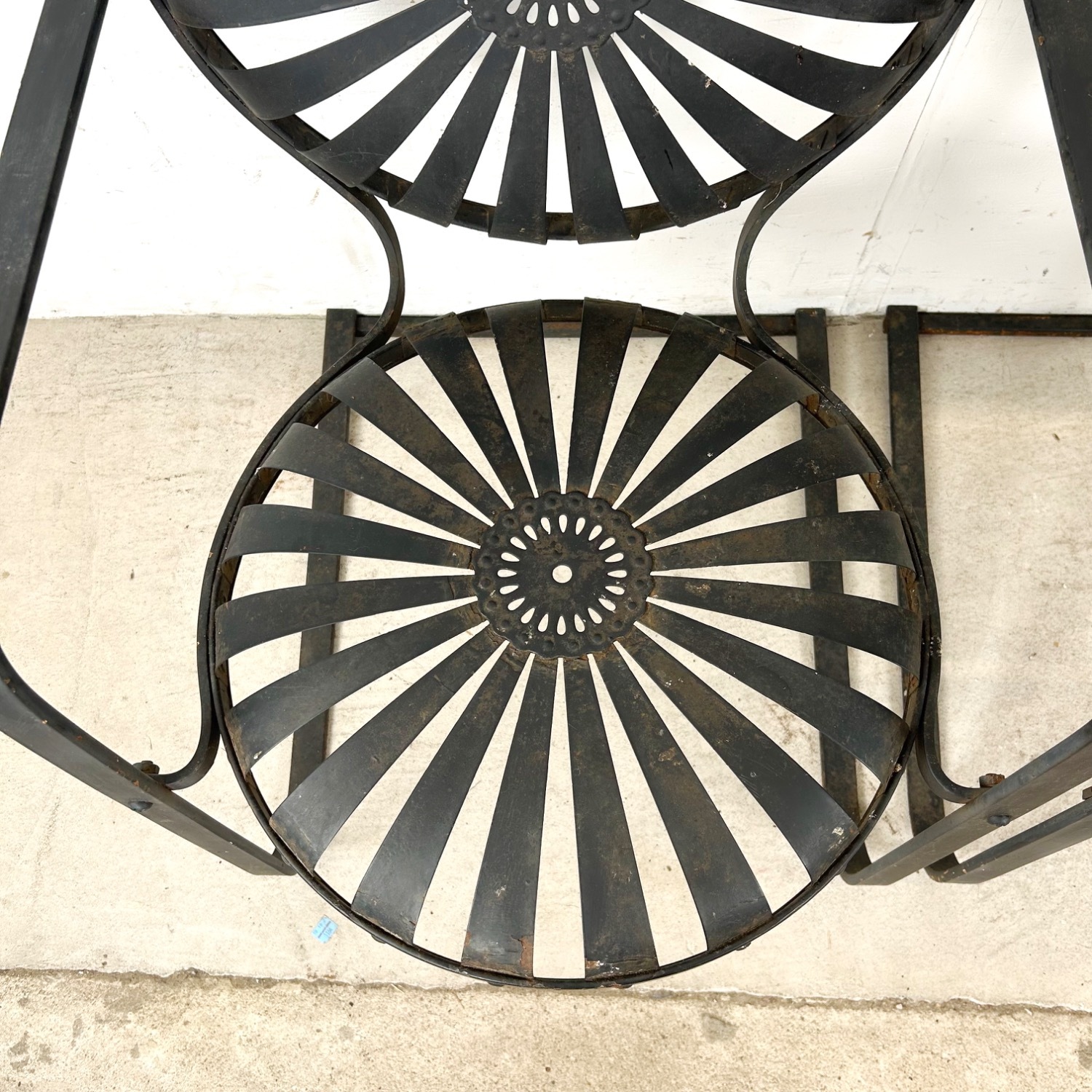 Vintage Patio Chairs attr François Carré- Pair - image-4