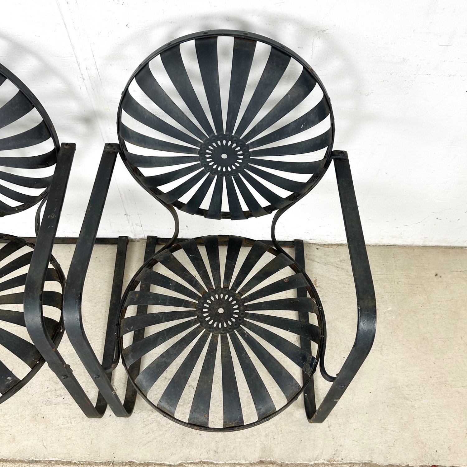 Vintage Patio Chairs attr François Carré- Pair - image-11