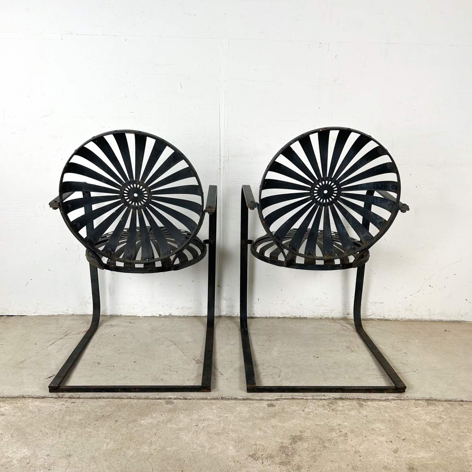 Vintage Patio Chairs attr François Carré- Pair - image-14