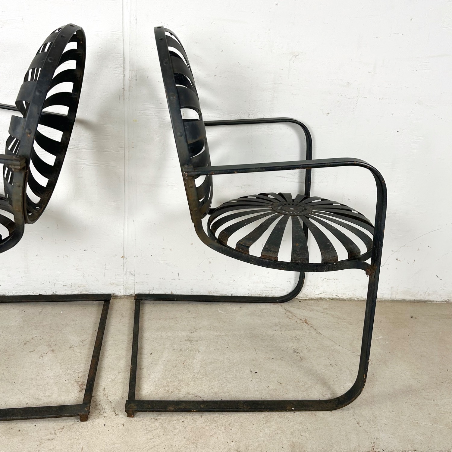 Vintage Patio Chairs attr François Carré- Pair - image-21