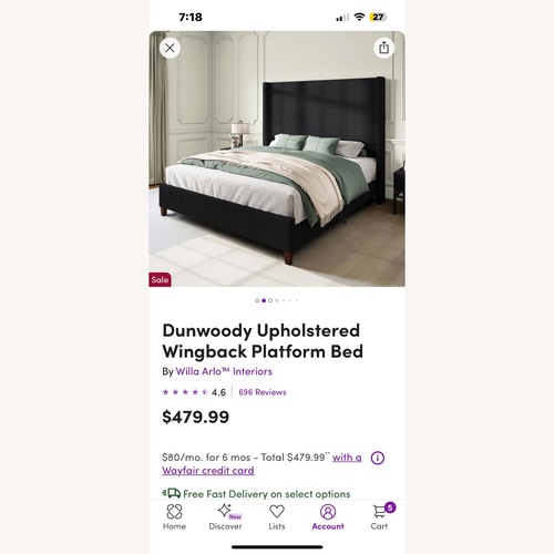 Used Wayfair Queen Bed frame for sale on AptDeco