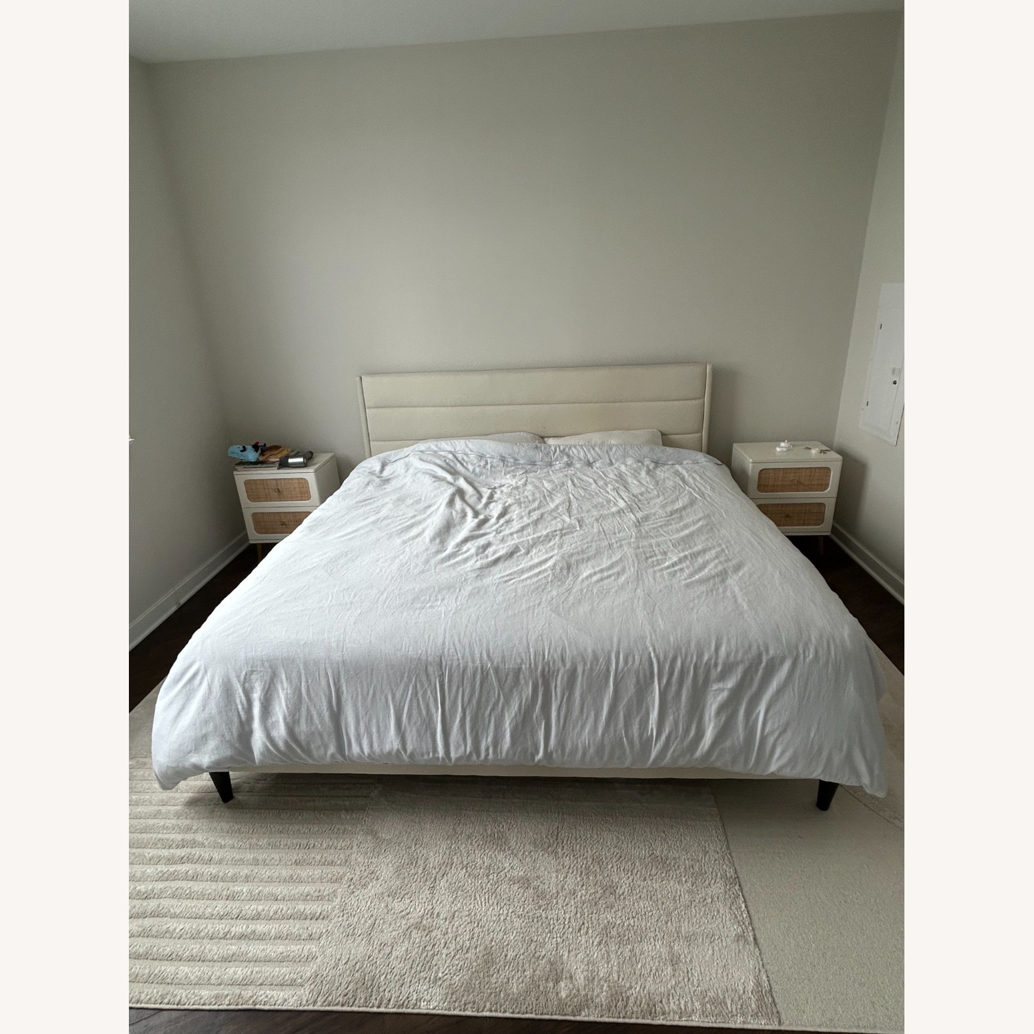 Mercury Row Scarlett Beige Wingback King Bed - image-1