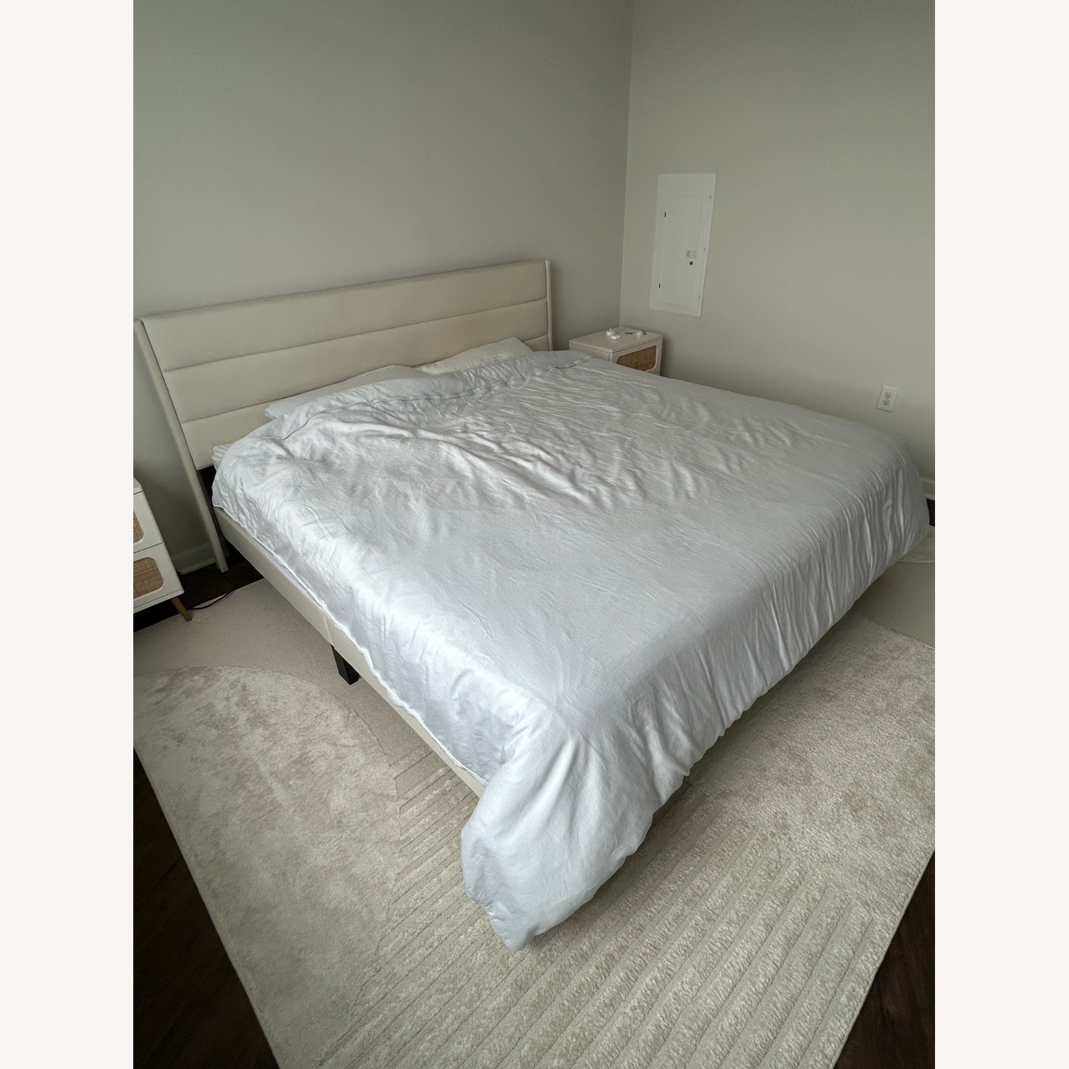 Mercury Row Scarlett Beige Wingback King Bed - image-2