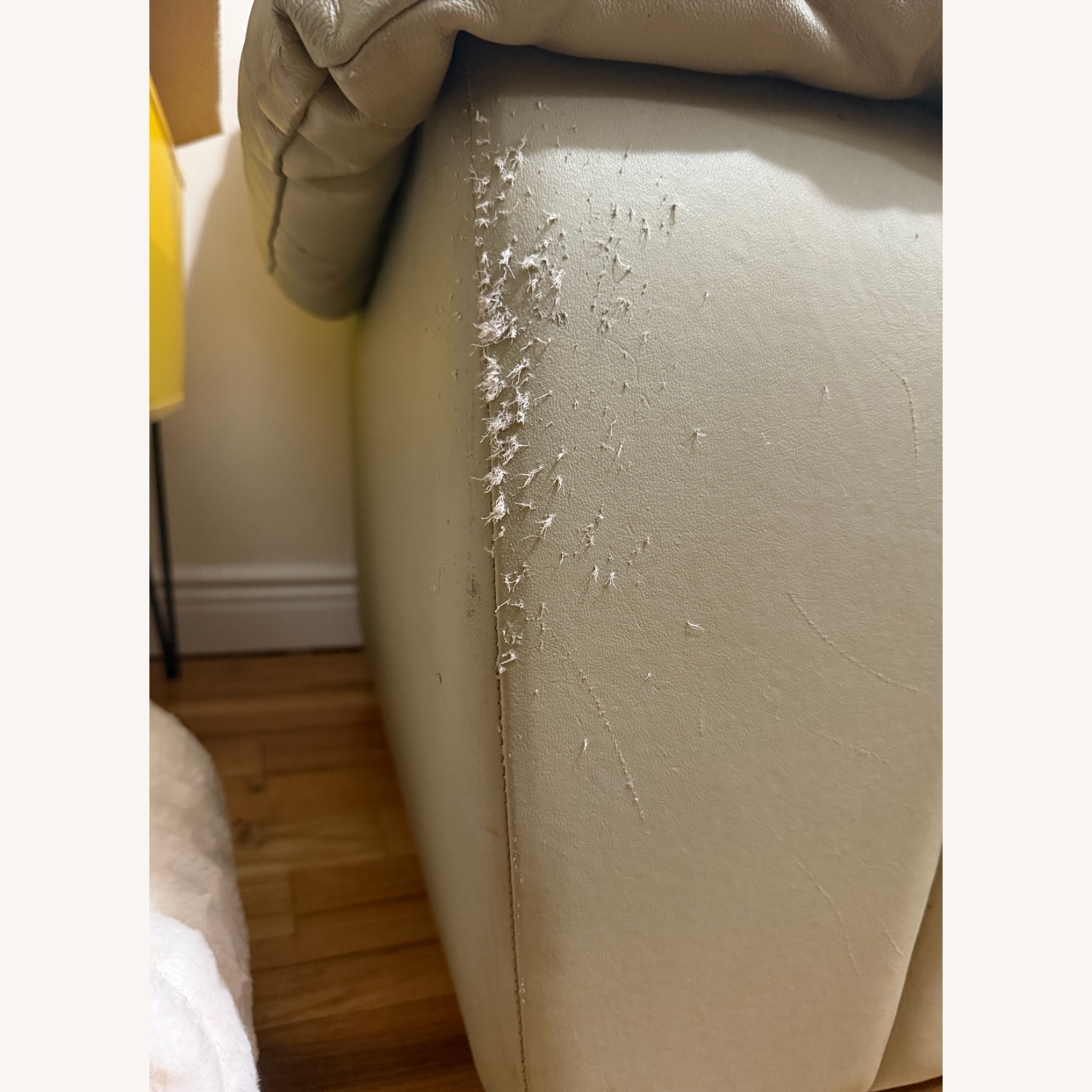 Macy's Green Leather 3+ Seater Sofa - image-4