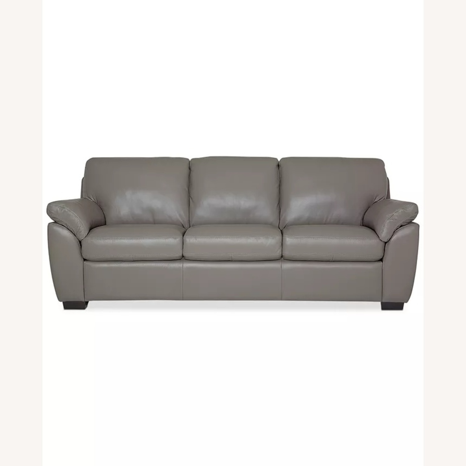 Macy's Green Leather 3+ Seater Sofa - image-5