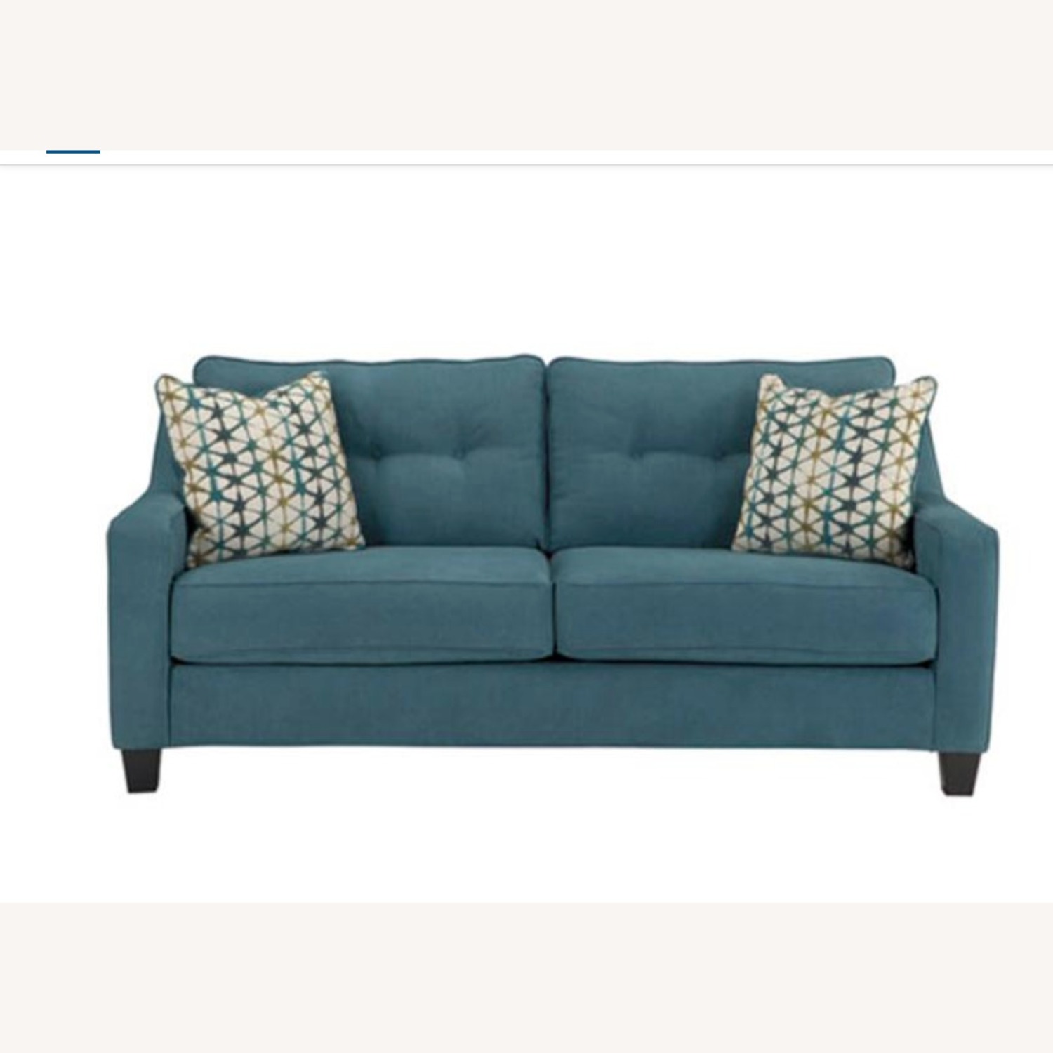 Ashley Furniture Shayla Queen Sleeper Sofa in Teal - image-1