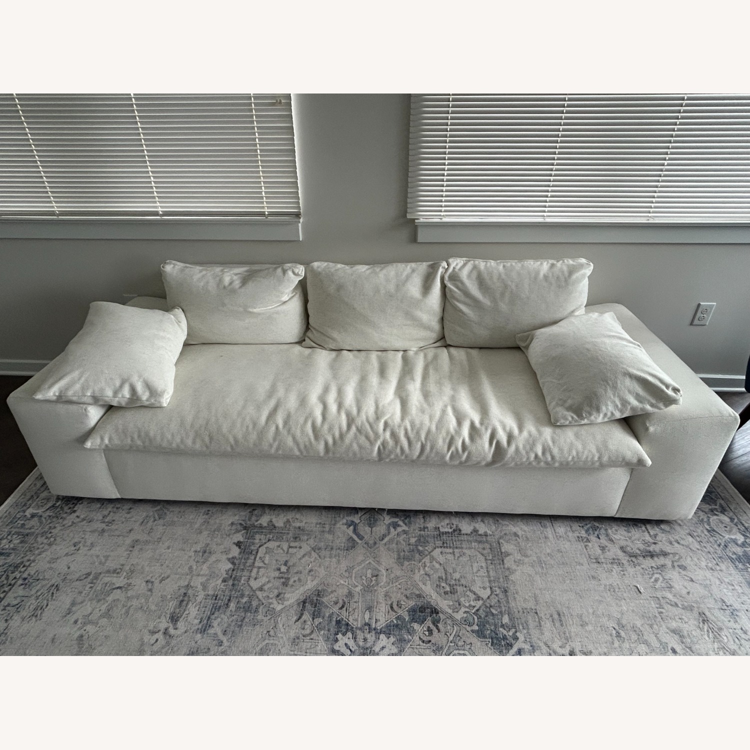 Crate & Barrel Algora White Fabric 3+ Seater Sofa - image-1