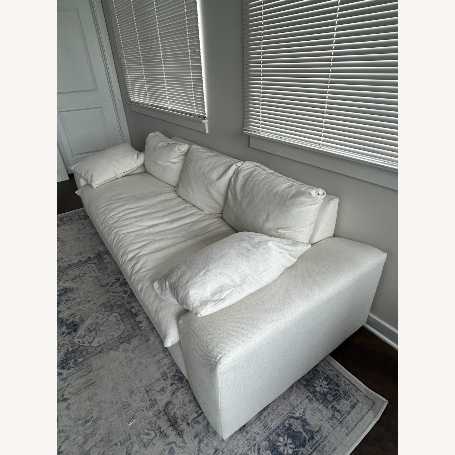Crate & Barrel Algora White Fabric 3+ Seater Sofa - image-2
