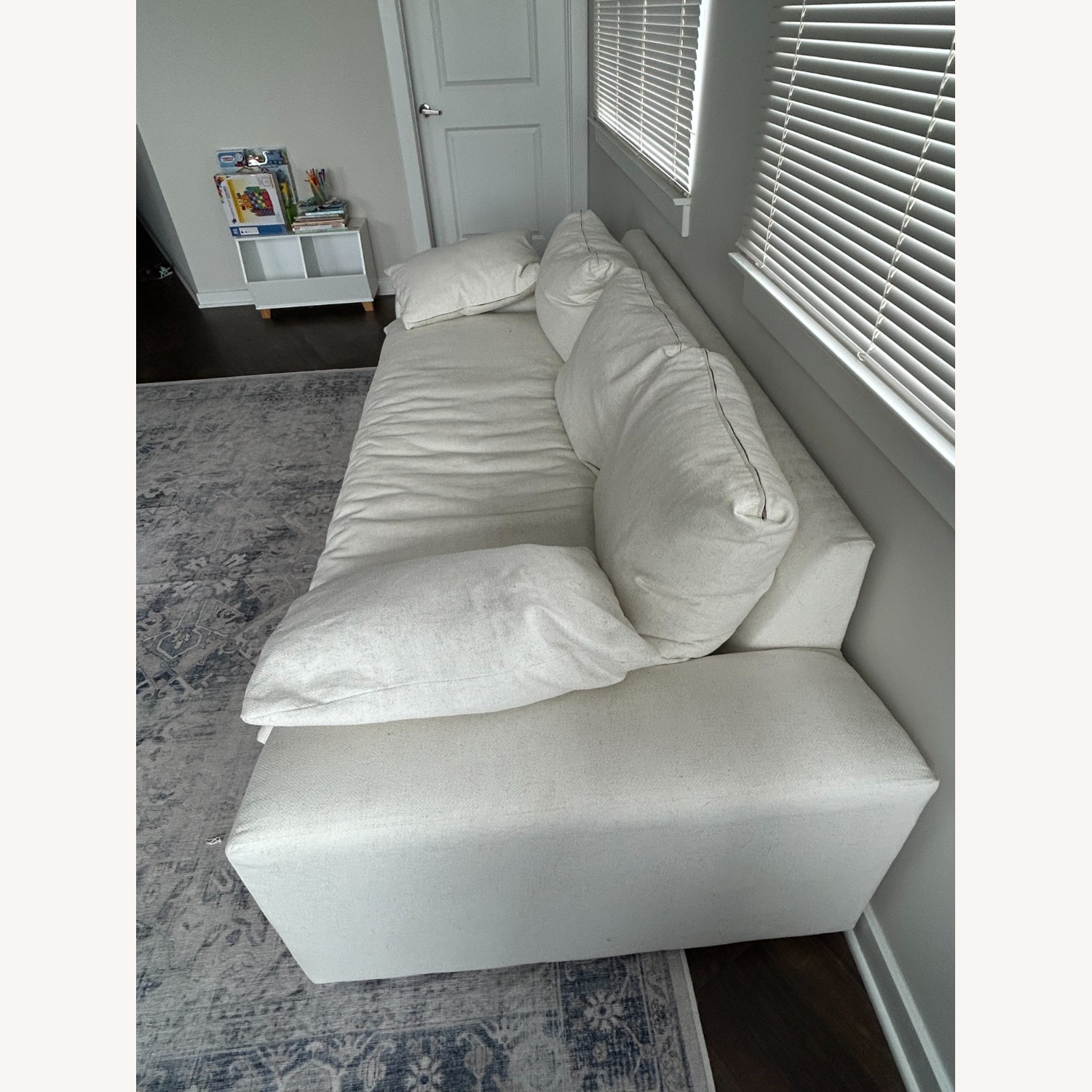 Crate & Barrel Algora White Fabric 3+ Seater Sofa - image-3