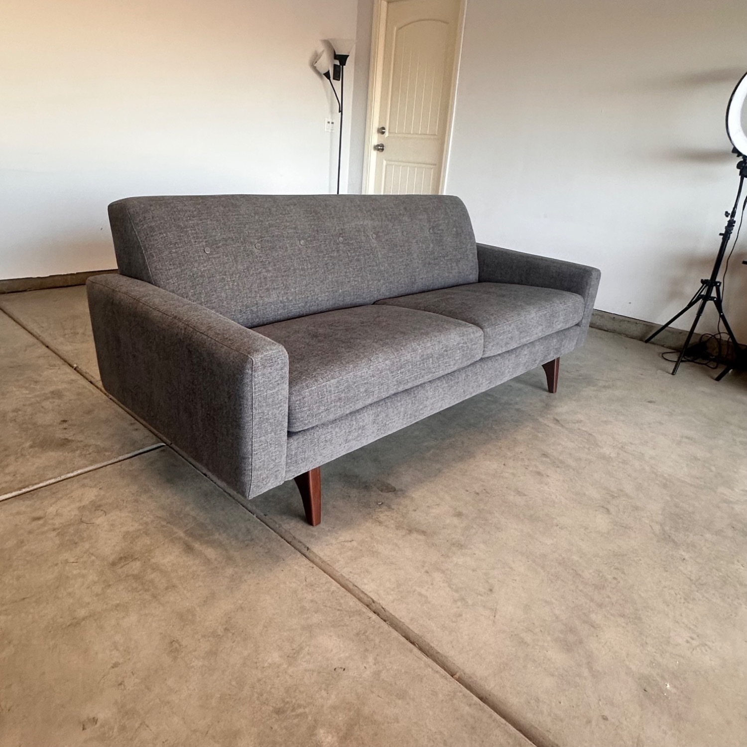 Tyler Dark Gray Fabric Loveseat - image-2