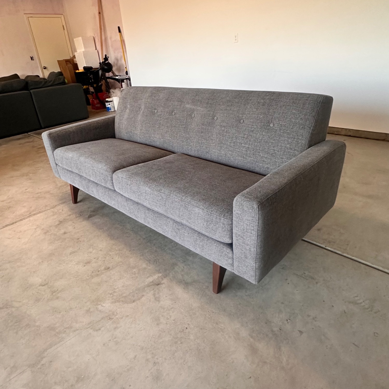 Tyler Dark Gray Fabric Loveseat - image-3