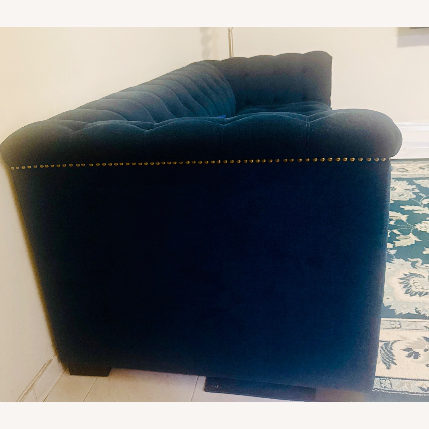 Raymour & Flanigan Blue Fabric 3+ Seater Sofa - image-3