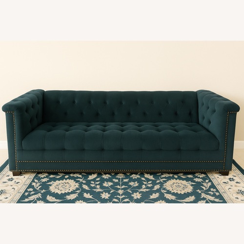 Used Raymour & Flanigan Blue Fabric 3+ Seater Sofa for sale on AptDeco