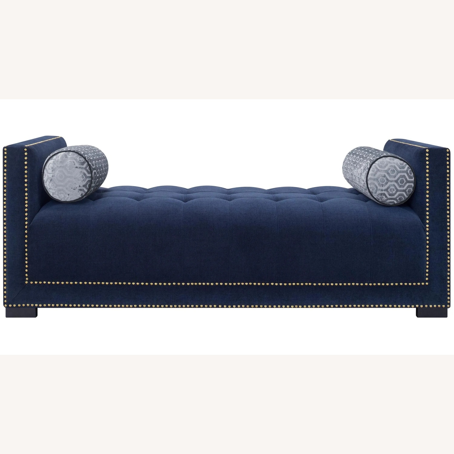 Raymour & Flanigan Blue Fabric Chaise Lounge - image-4