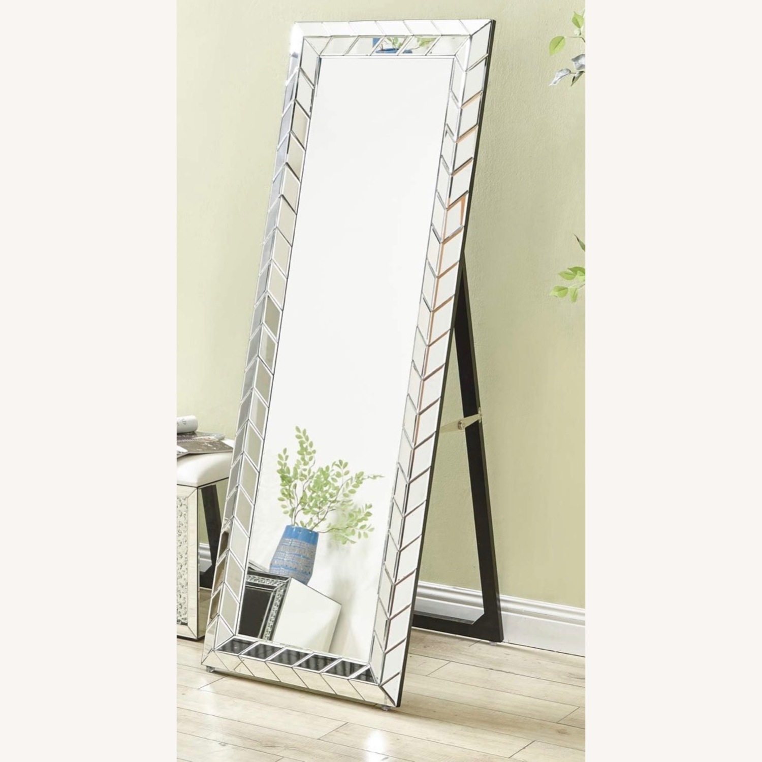 Wayfair Stillings Silver Glass Floor Mirror - image-1