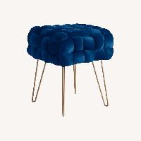 Wayfair Blue Velvet Ottoman