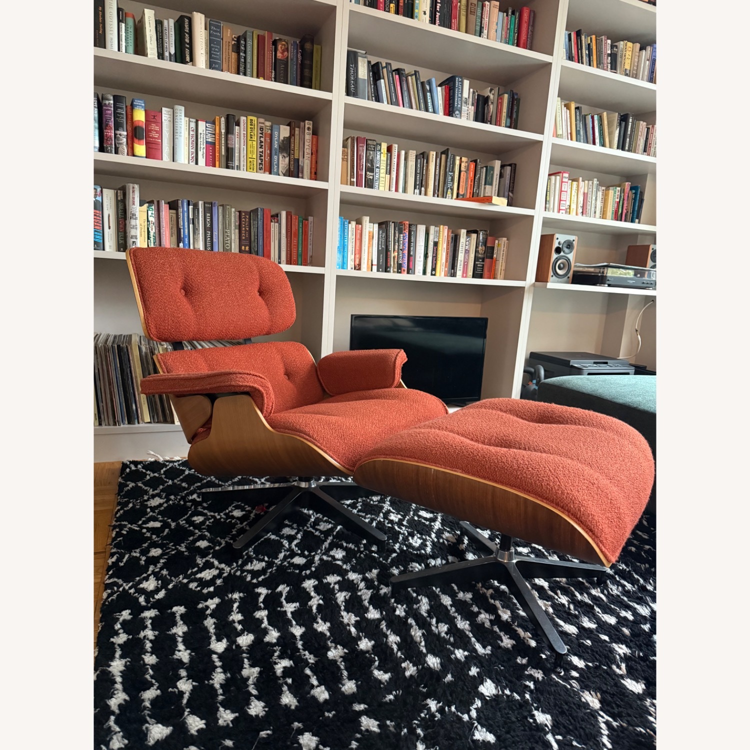 Herman Miller Eames Lounge Chair and Ottoman in Cayenne - image-1