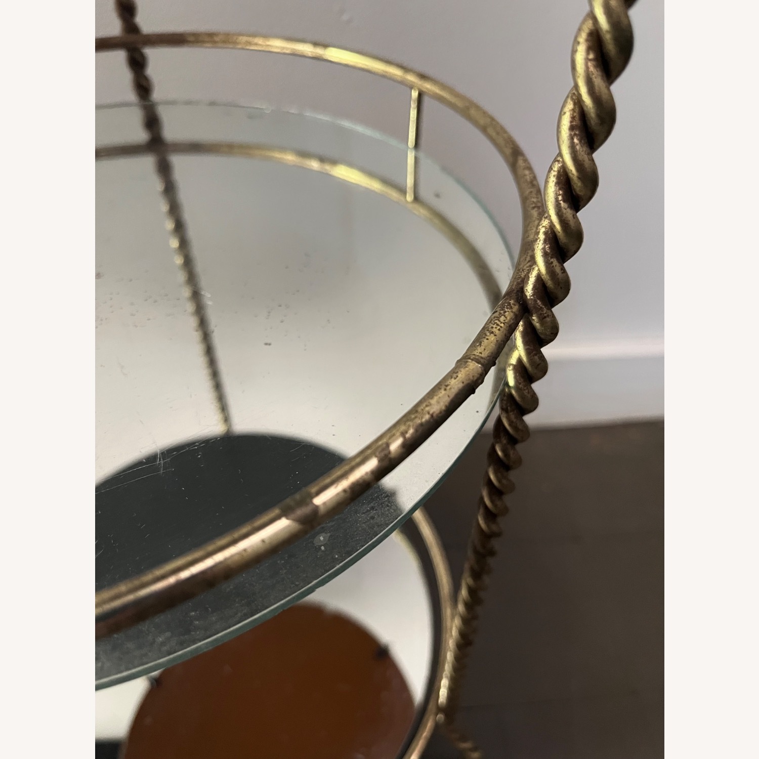Vintage 3 Tiered Side Table Hollywood Regency - image-4