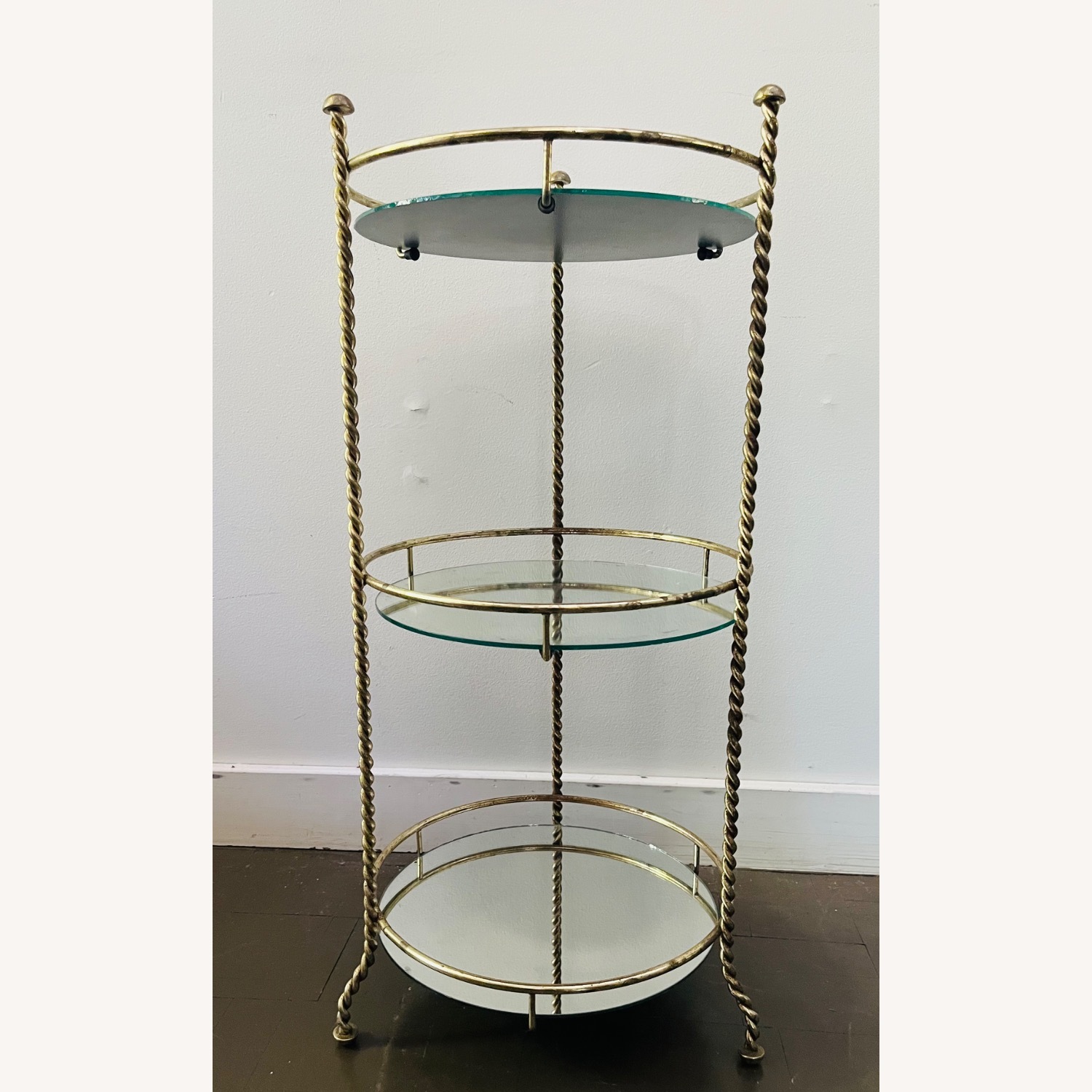 Vintage 3 Tiered Side Table Hollywood Regency - image-5