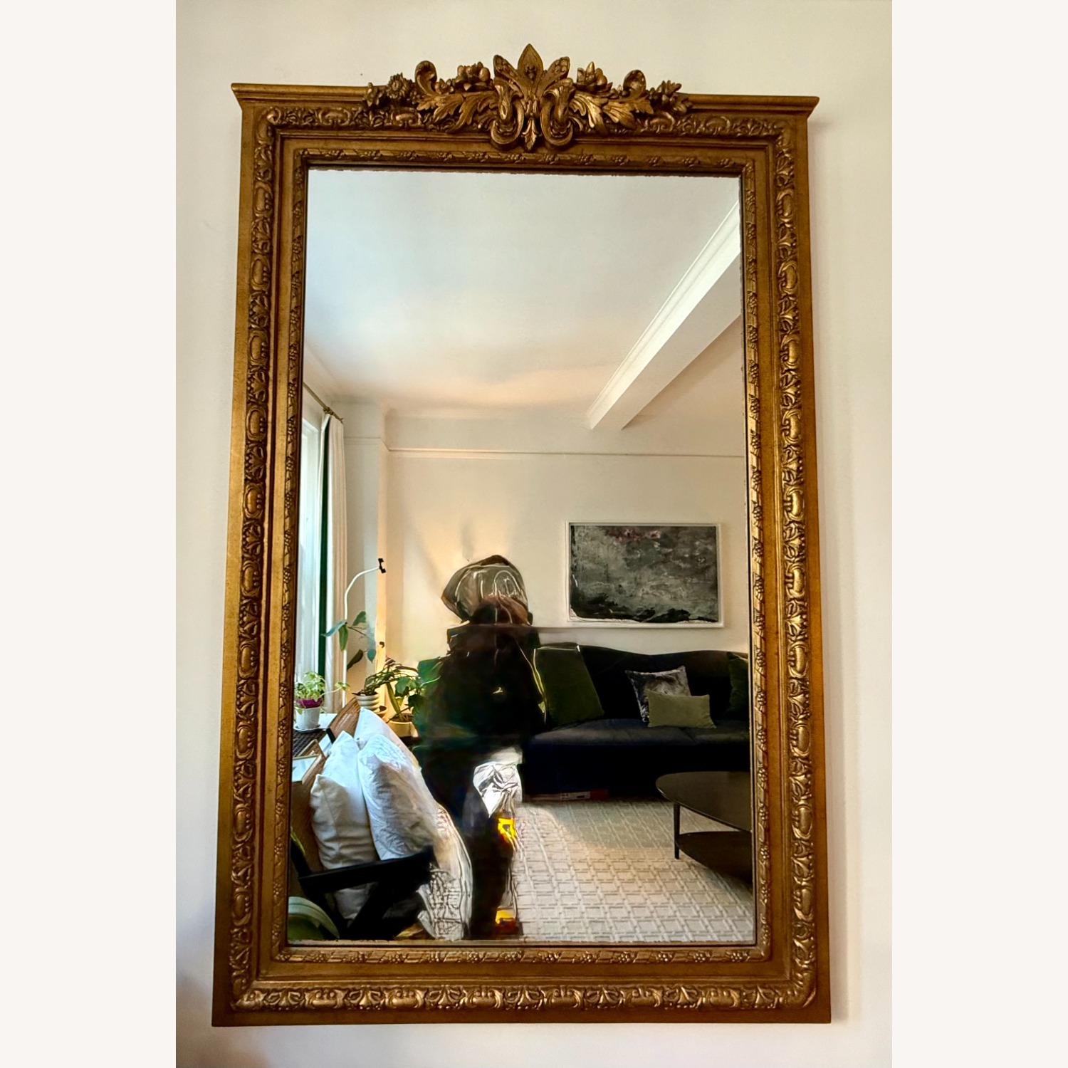 Restoration Hardware Fleur-De-Lys Gilt Mirror - 35" x 56" - image-2