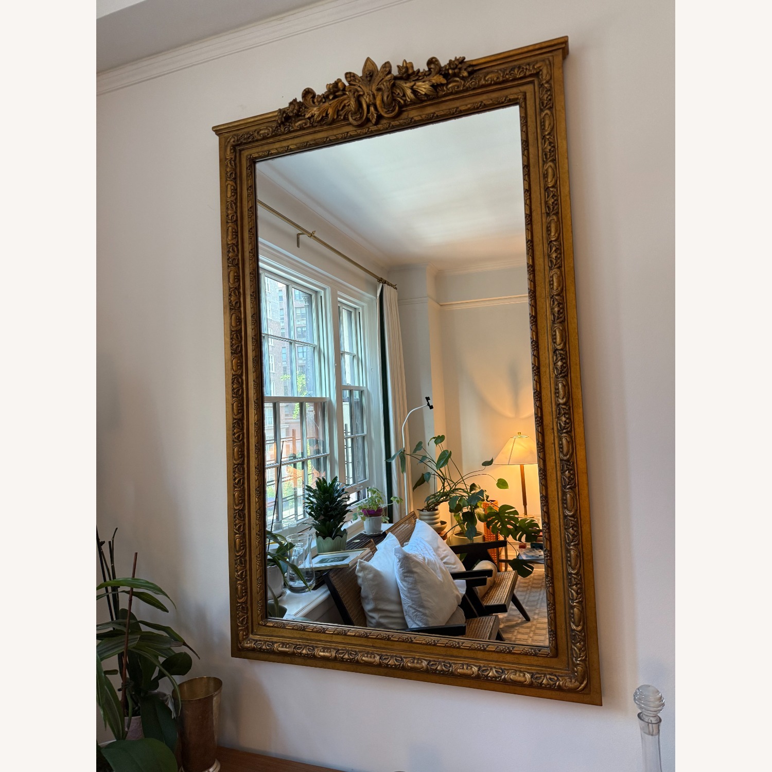 Restoration Hardware Fleur-De-Lys Gilt Mirror - 35" x 56" - image-3